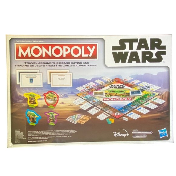 Star Wars Mandalorian‎ Monopoly Board Game The Child Grogu Baby Yoda Family Kids - Picture 3 of 5